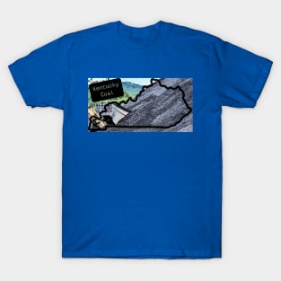 Outline of Kentucky with Coal and Heavy Equipment T-Shirt